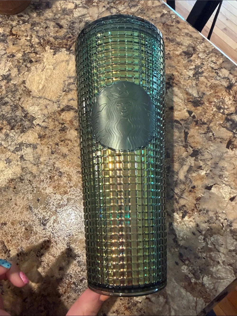 Starbucks Iridescent Emerald Green Studded Tumbler